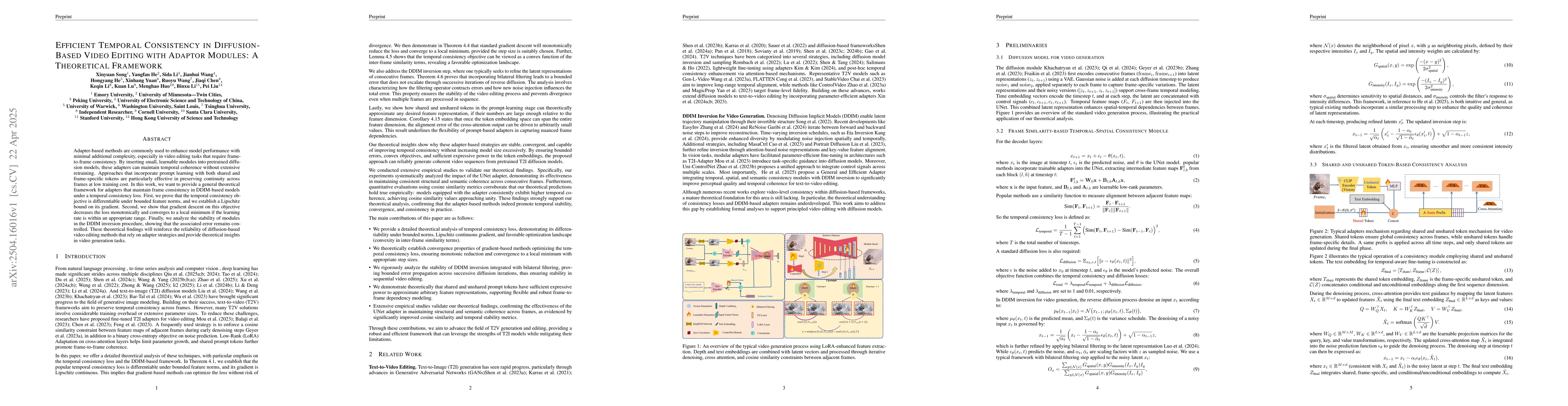 Thumbnail for Efficient Temporal Consistency in Diffusion-Based Video Editing with
  Adaptor Modules: A Theoretical Framework