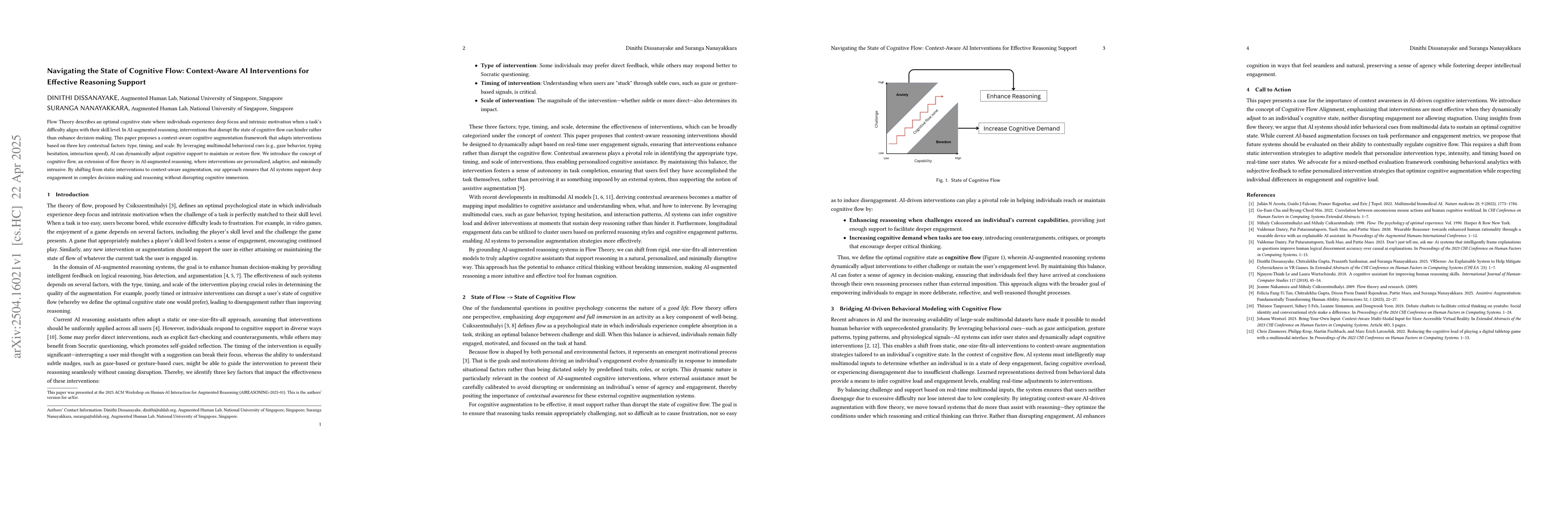 Thumbnail for Navigating the State of Cognitive Flow: Context-Aware AI Interventions
  for Effective Reasoning Support