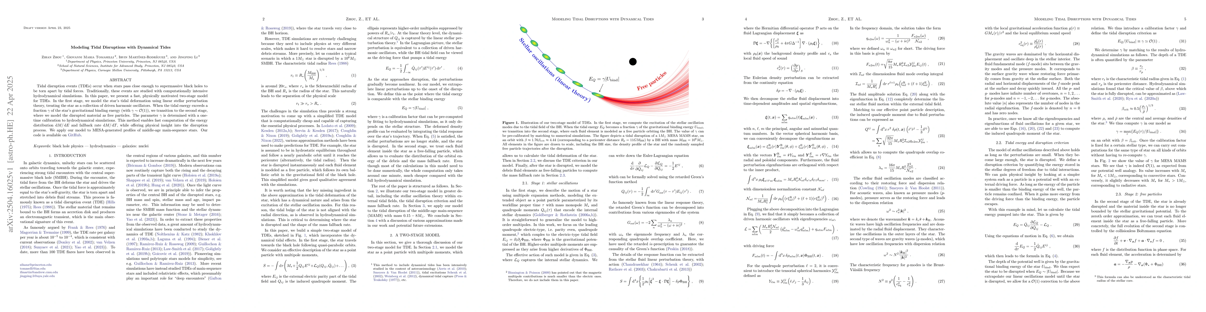Thumbnail for Modeling Tidal Disruptions with Dynamical Tides