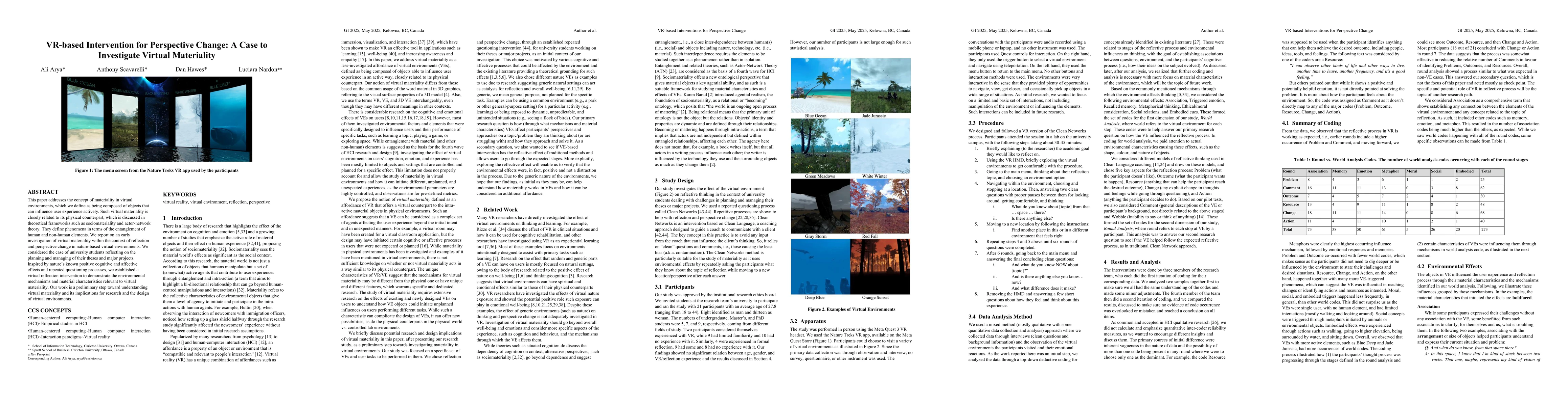 Thumbnail for VR-based Intervention for Perspective Change: A Case to Investigate
  Virtual Materiality