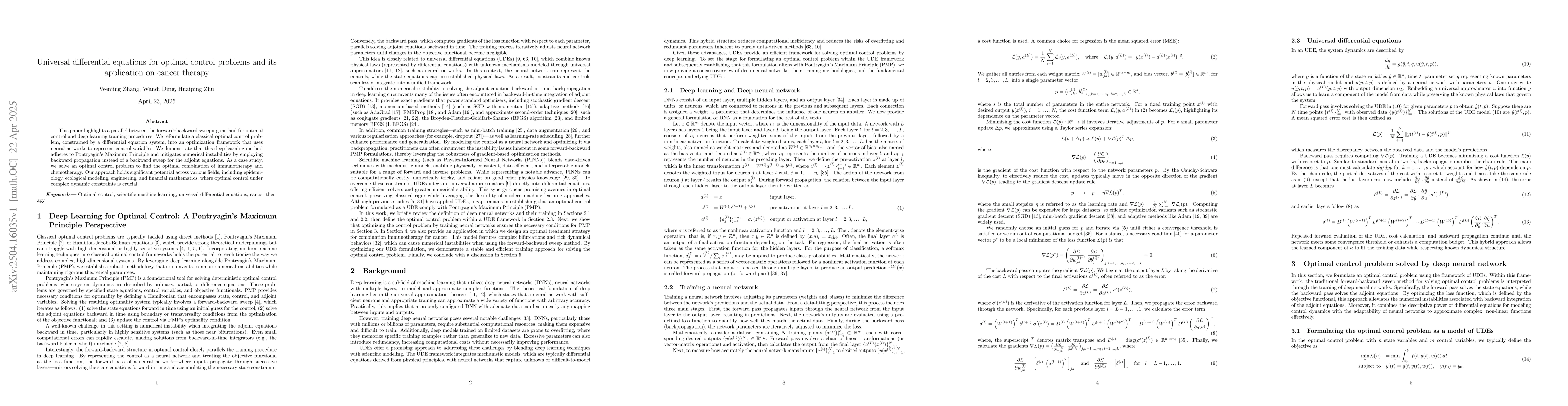 Thumbnail for Universal differential equations for optimal control problems and its
  application on cancer therapy