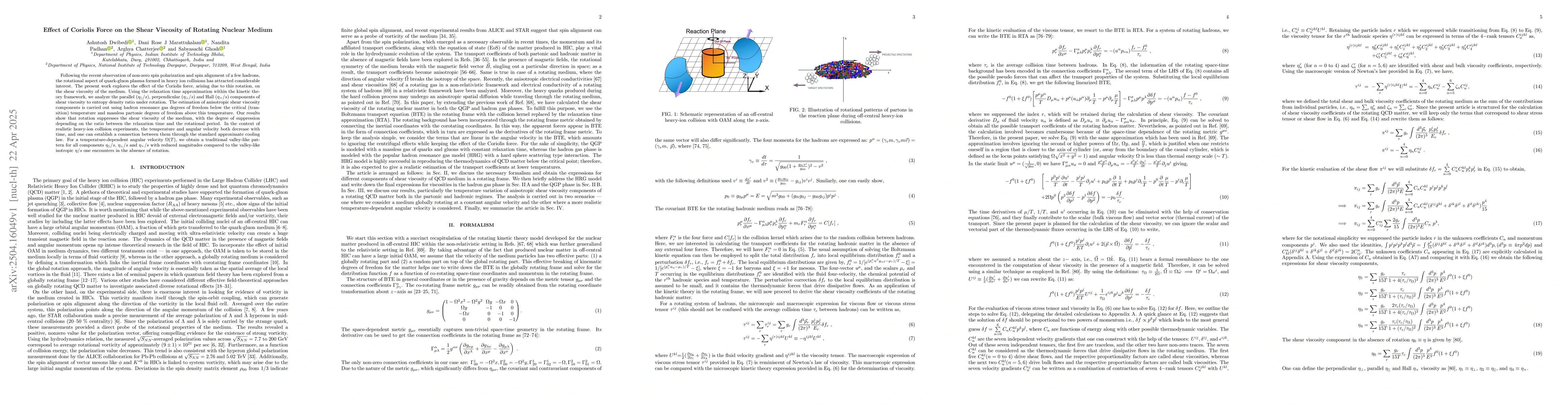 Thumbnail for Effect of Coriolis Force on the Shear Viscosity of Rotating Nuclear
  Medium