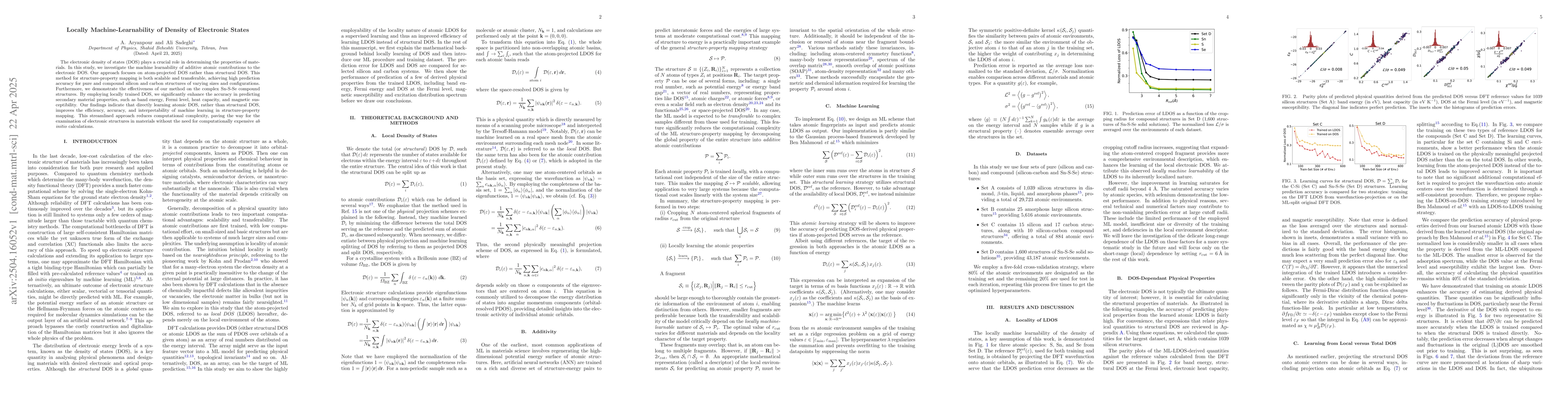 Thumbnail for Locally Machine-Learnability of Density of Electronic States