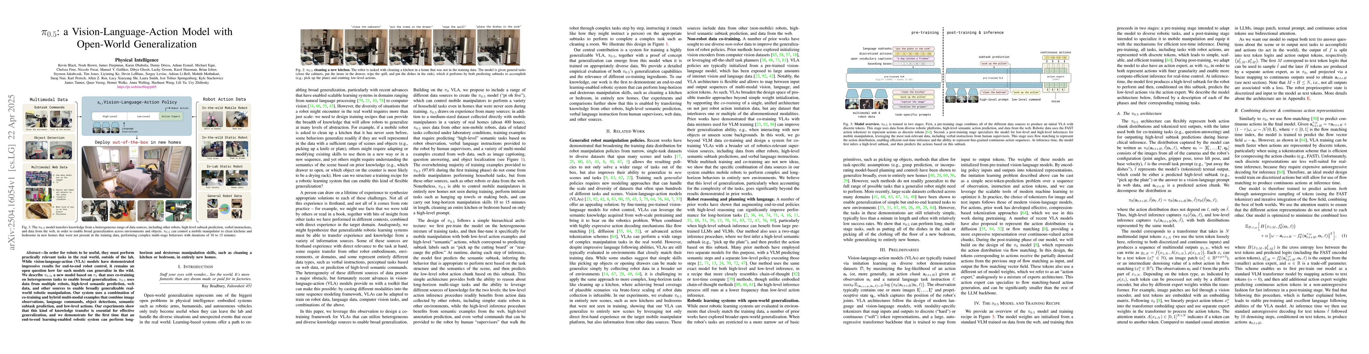 Thumbnail for $π_{0.5}$: a Vision-Language-Action Model with Open-World
  Generalization