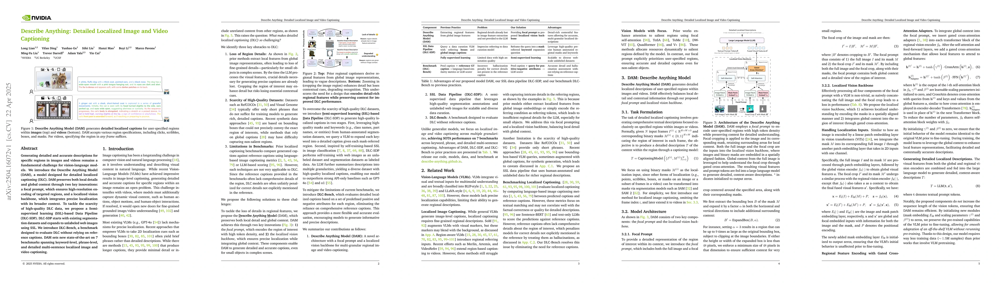Thumbnail for Describe Anything: Detailed Localized Image and Video Captioning