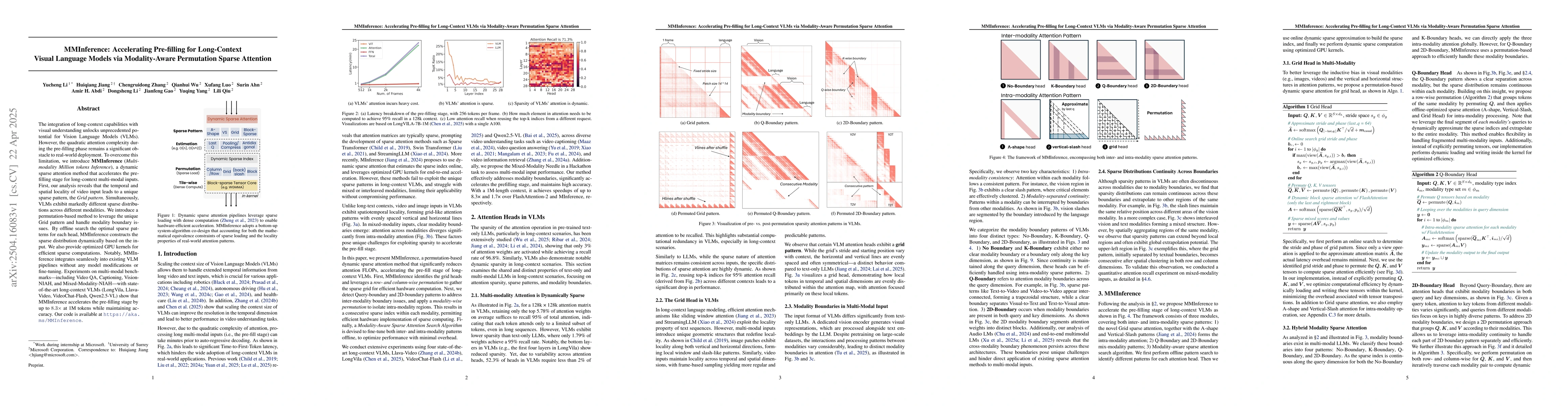 Thumbnail for MMInference: Accelerating Pre-filling for Long-Context VLMs via
  Modality-Aware Permutation Sparse Attention