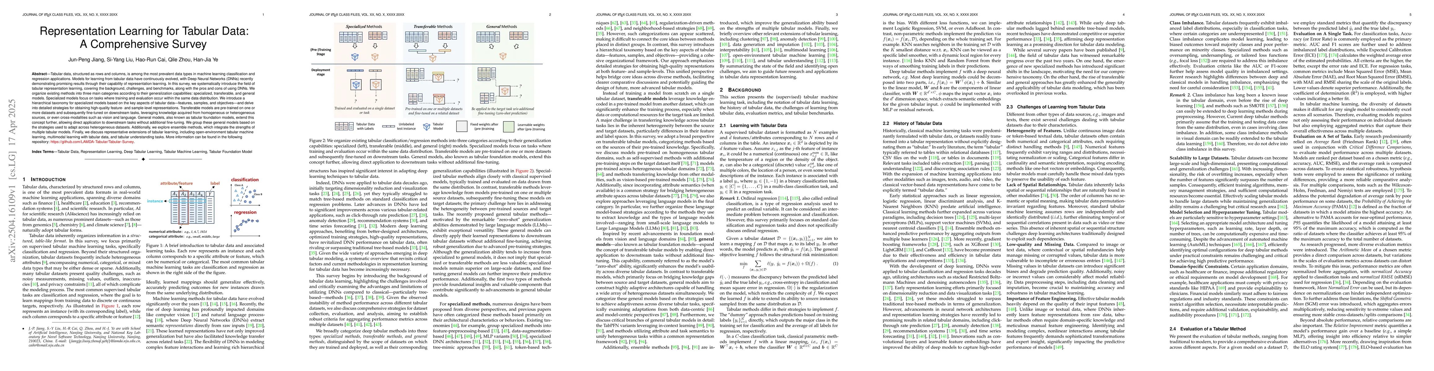 Thumbnail for Representation Learning for Tabular Data: A Comprehensive Survey