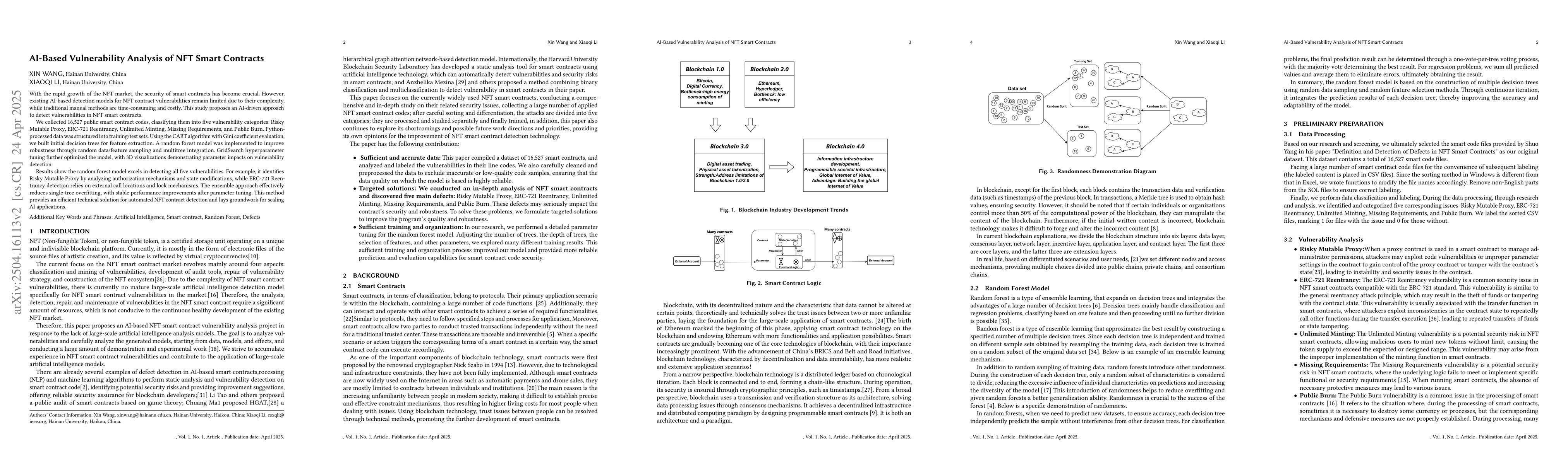 Thumbnail for AI-Based Vulnerability Analysis of NFT Smart Contracts
