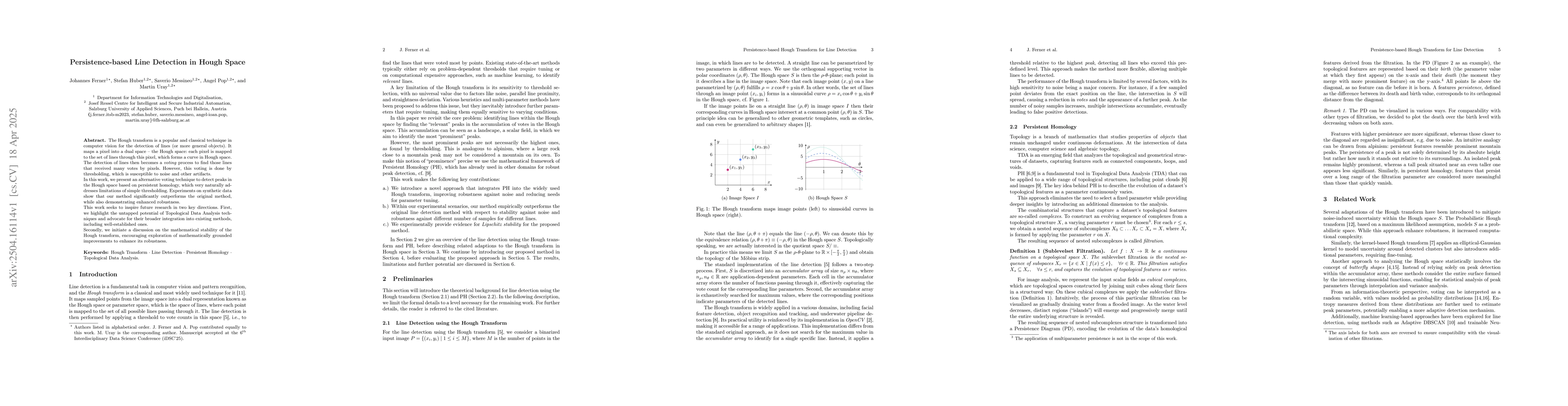 Thumbnail for Persistence-based Hough Transform for Line Detection