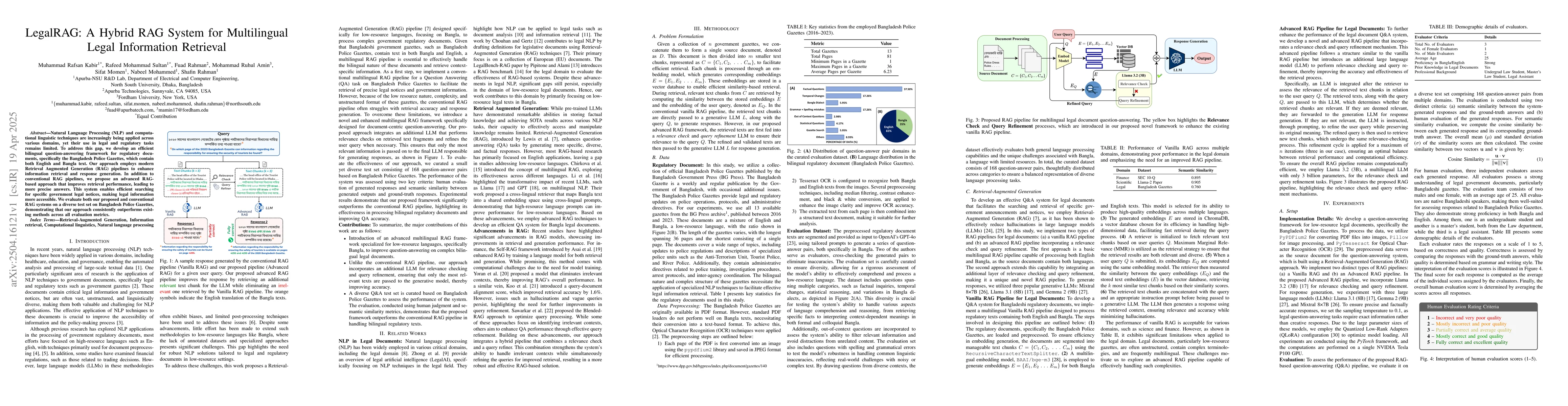 Thumbnail for LegalRAG: A Hybrid RAG System for Multilingual Legal Information
  Retrieval