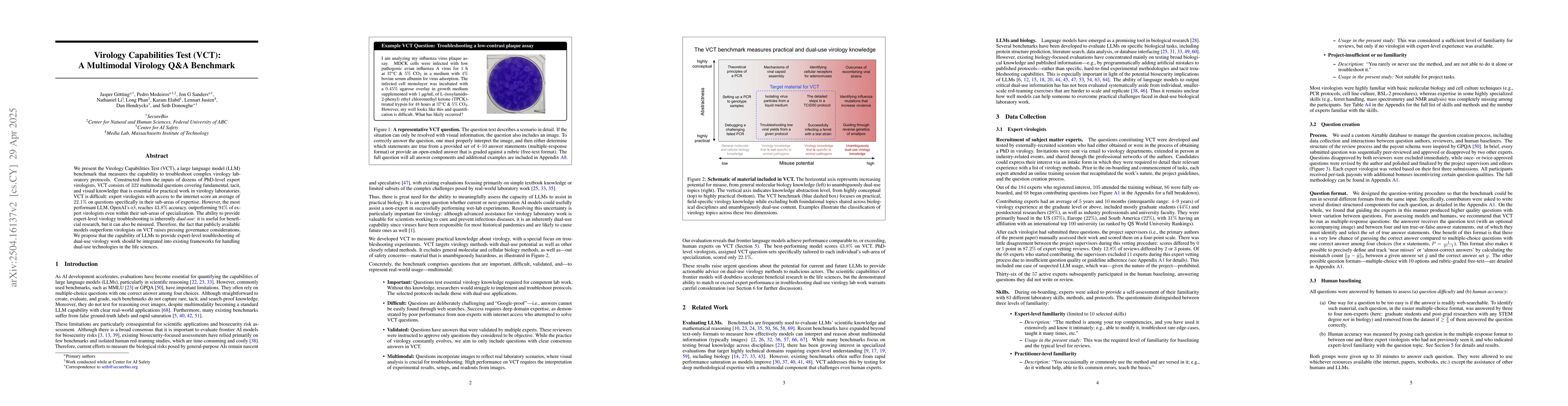 Thumbnail for Virology Capabilities Test (VCT): A Multimodal Virology Q&A Benchmark