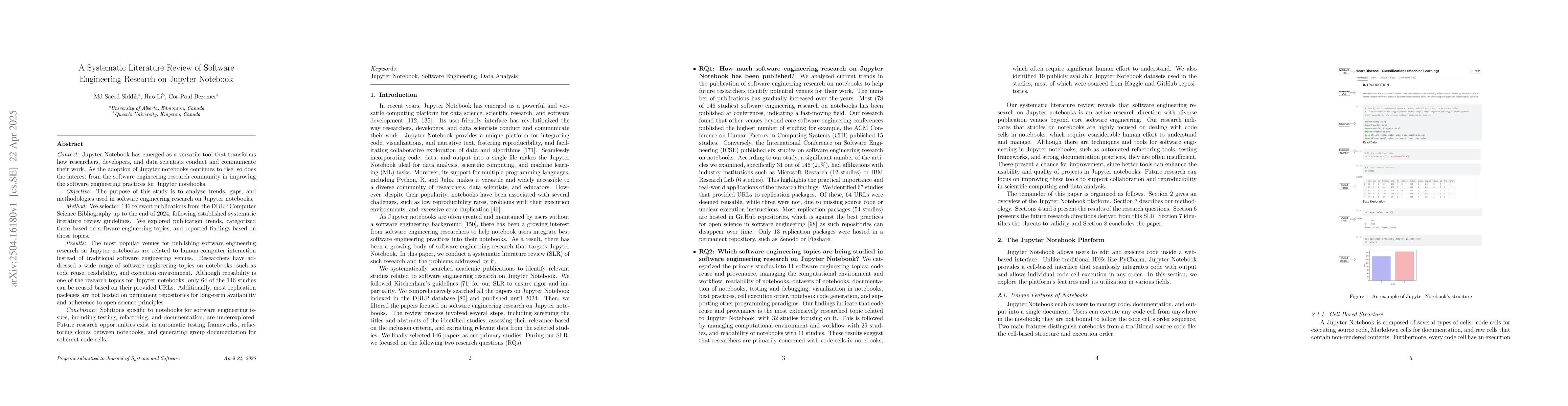 Thumbnail for A Systematic Literature Review of Software Engineering Research on
  Jupyter Notebook