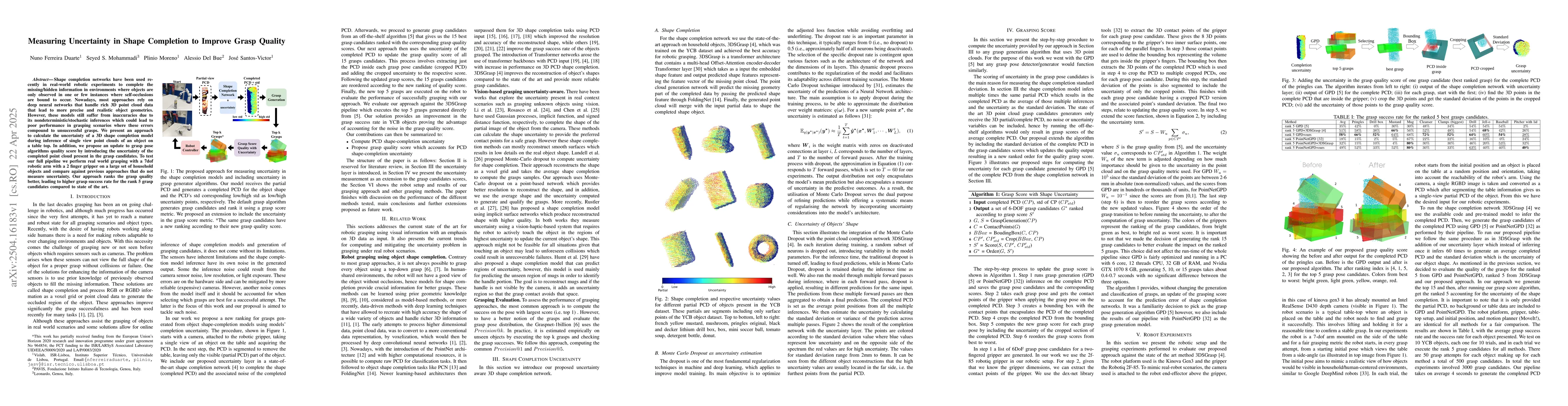 Thumbnail for Measuring Uncertainty in Shape Completion to Improve Grasp Quality