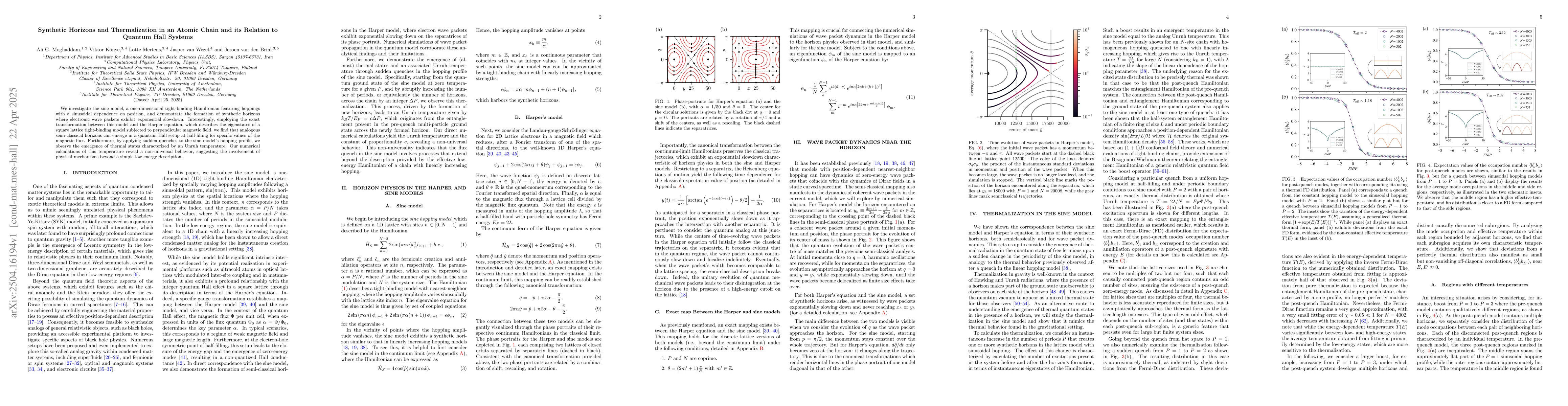 Thumbnail for Synthetic Horizons and Thermalization in an Atomic Chain and its
  Relation to Quantum Hall Systems