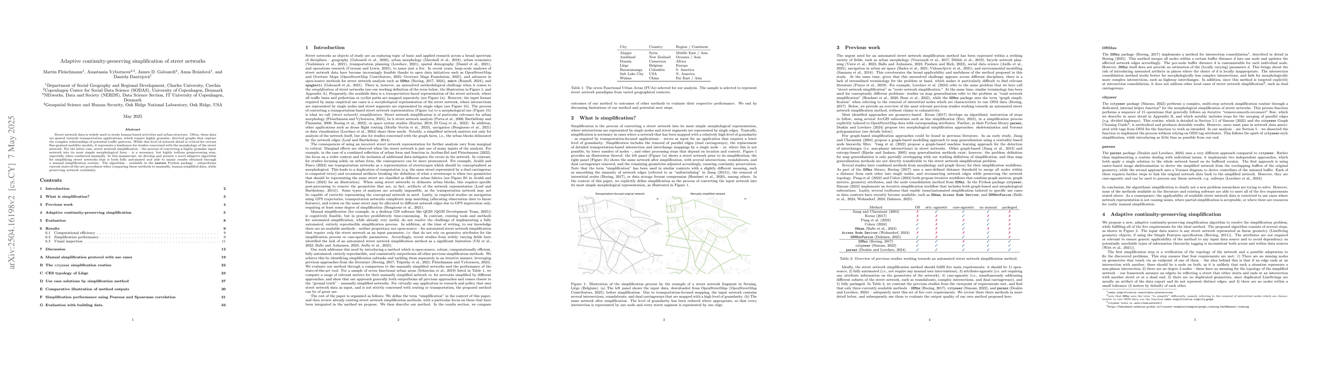 Thumbnail for Adaptive continuity-preserving simplification of street networks