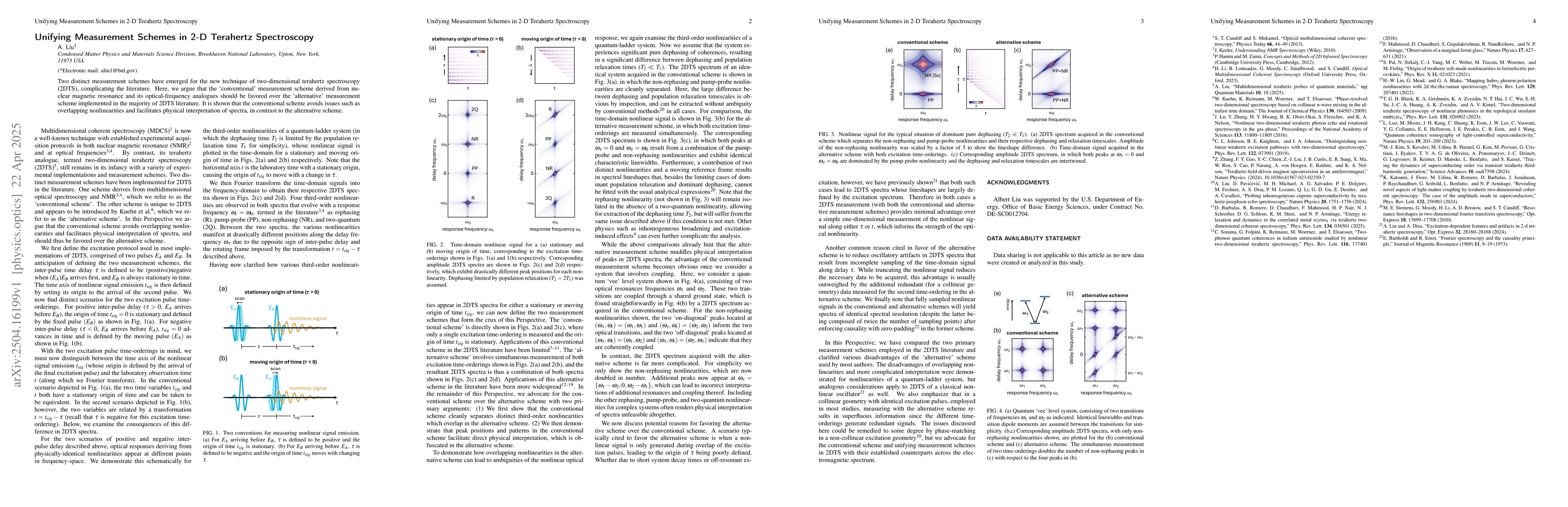 Thumbnail for Unifying Measurement Schemes in 2-D Terahertz Spectroscopy