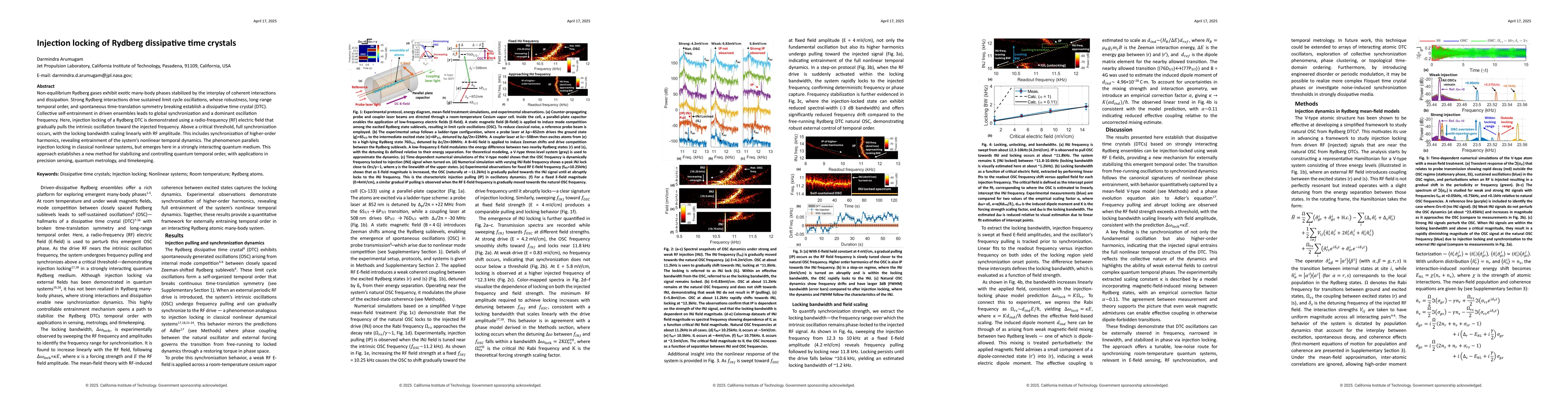 Thumbnail for Injection locking of Rydberg dissipative time crystals
