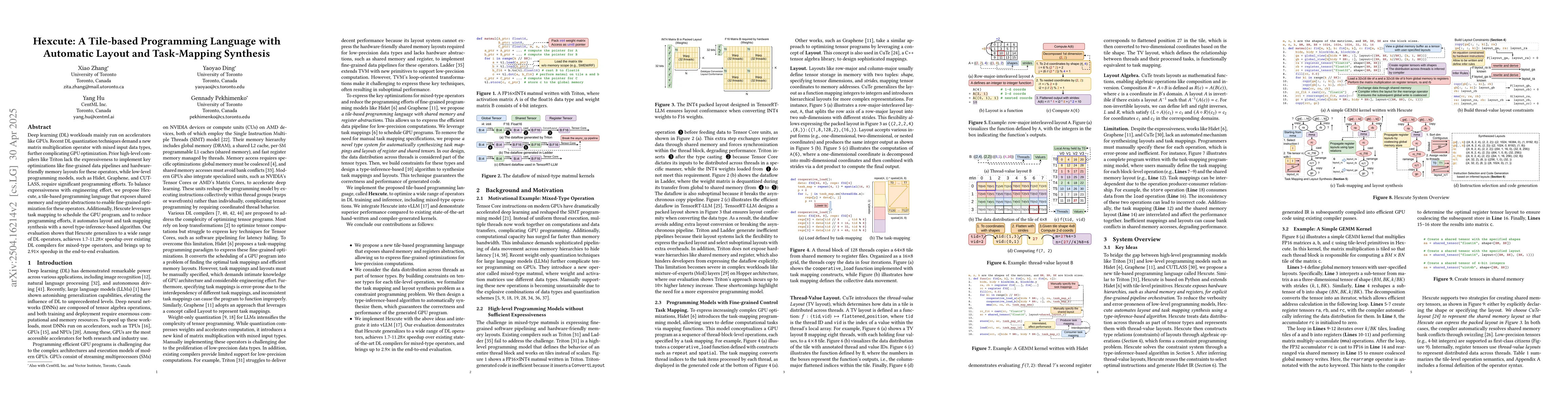 Thumbnail for Hexcute: A Tile-based Programming Language with Automatic Layout and
  Task-Mapping Synthesis