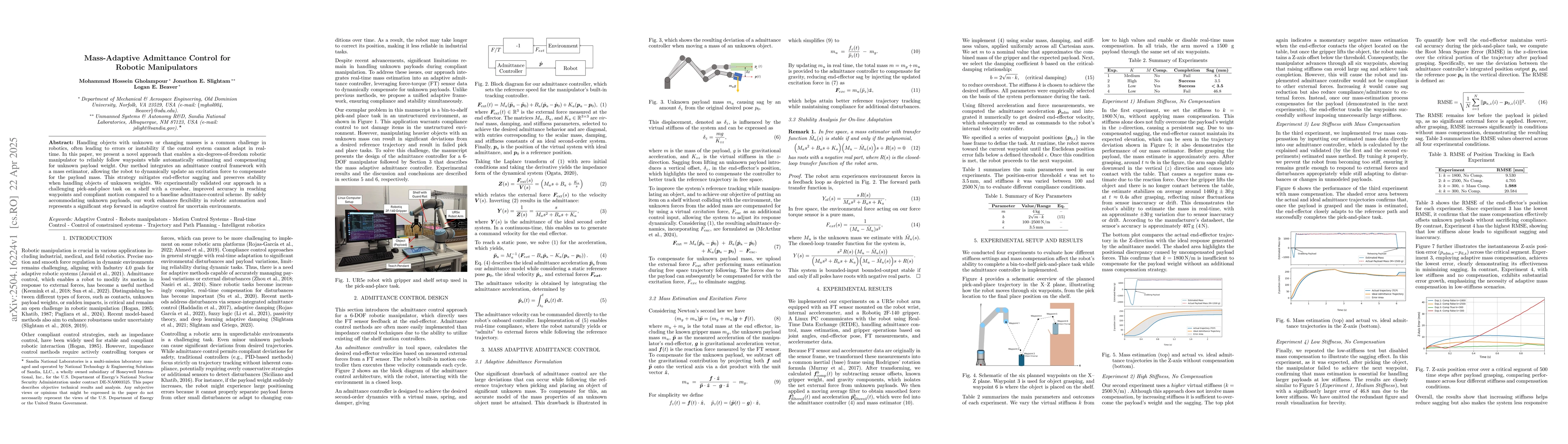 Thumbnail for Mass-Adaptive Admittance Control for Robotic Manipulators