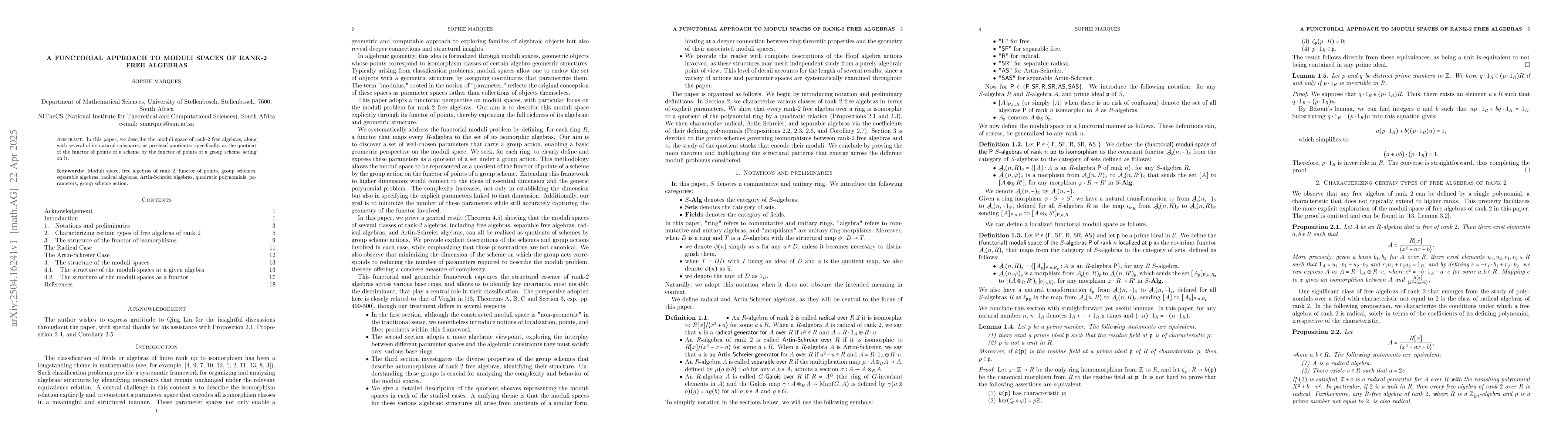 Thumbnail for A functorial approach to moduli spaces of rank-2 free algebras