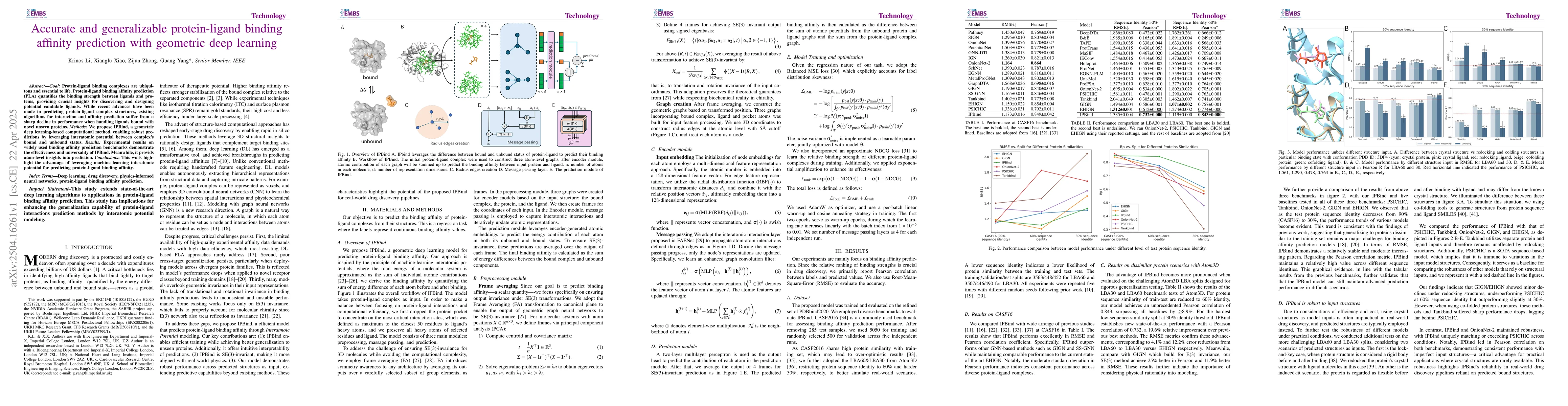 Thumbnail for Accurate and generalizable protein-ligand binding affinity prediction
  with geometric deep learning