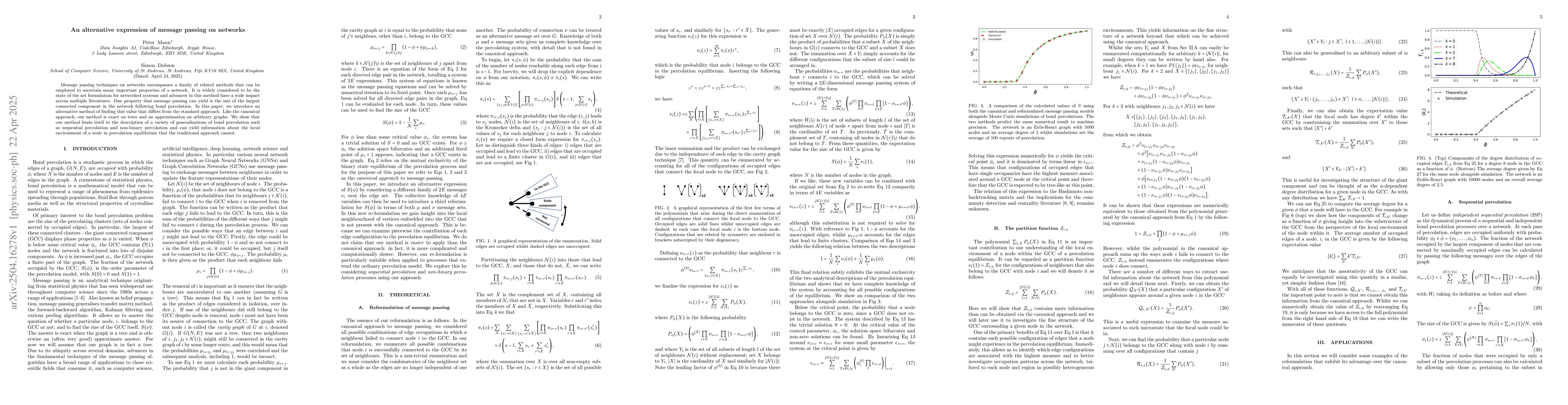 Thumbnail for An alternative expression of message passing on networks