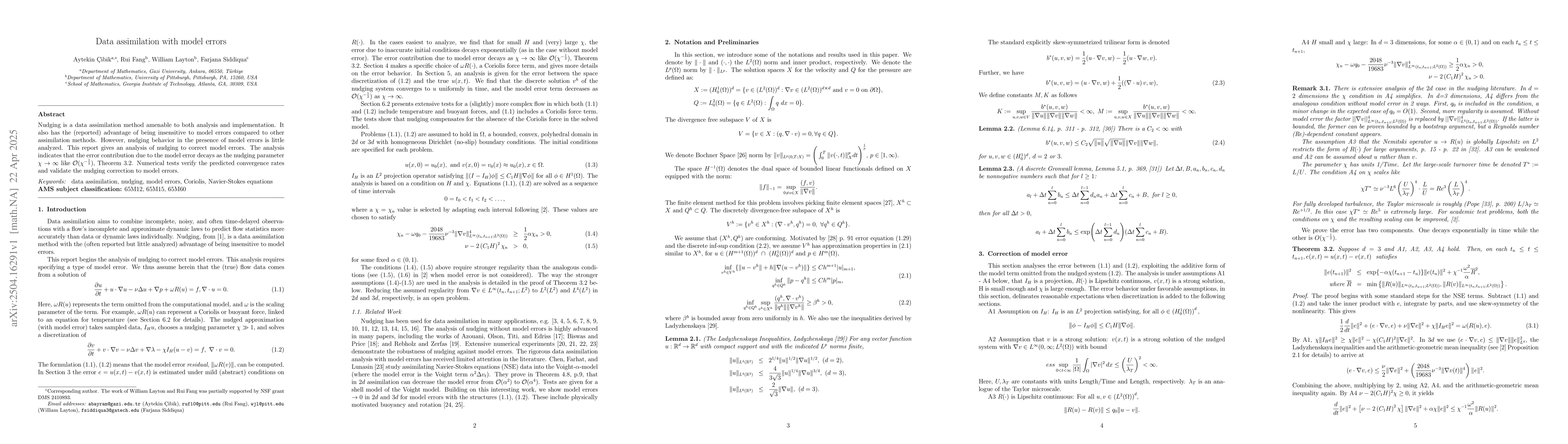Thumbnail for Data assimilation with model errors