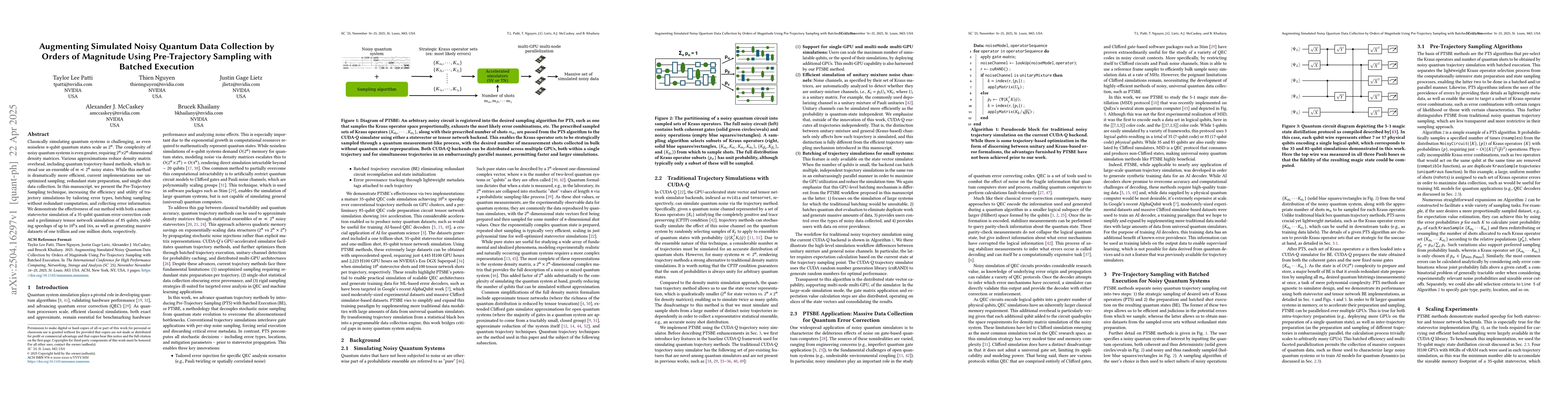 Thumbnail for Augmenting Simulated Noisy Quantum Data Collection by Orders of
  Magnitude Using Pre-Trajectory Sampling with Batched Execution