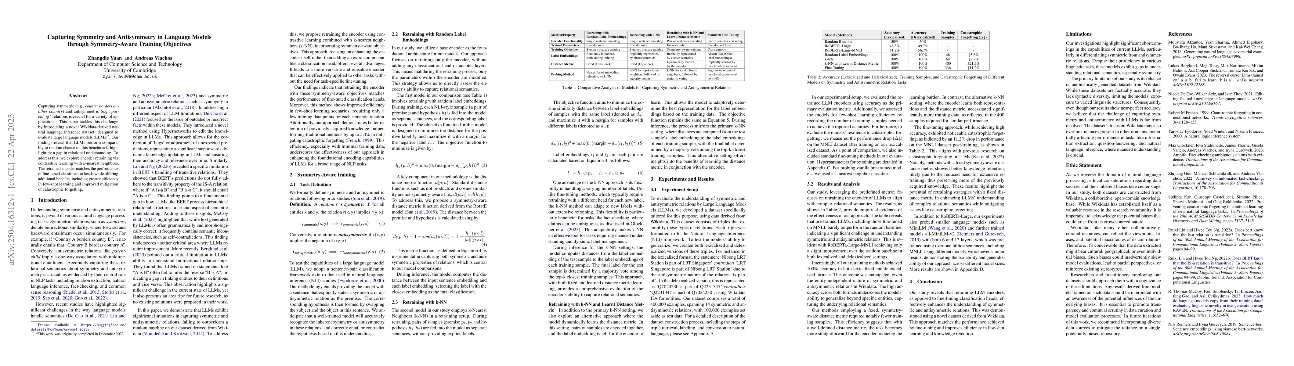 Thumbnail for Capturing Symmetry and Antisymmetry in Language Models through
  Symmetry-Aware Training Objectives