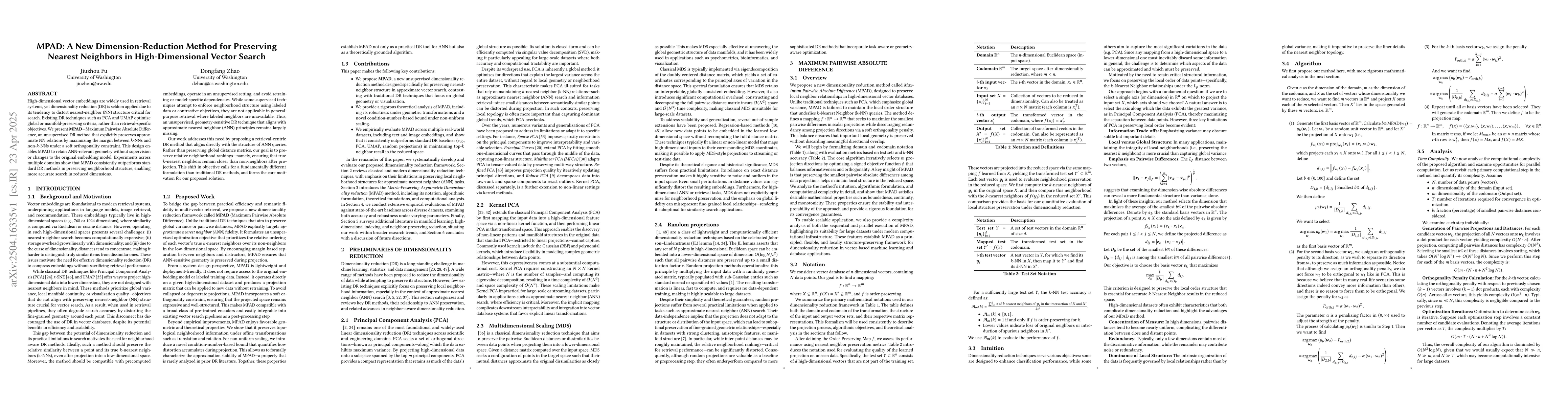 Thumbnail for MPAD: A New Dimension-Reduction Method for Preserving Nearest Neighbors
  in High-Dimensional Vector Search
