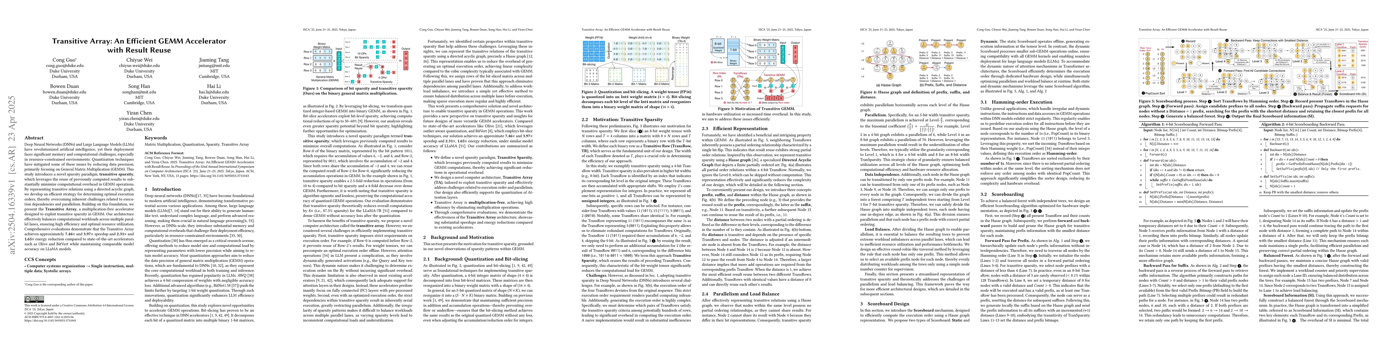 Thumbnail for Transitive Array: An Efficient GEMM Accelerator with Result Reuse