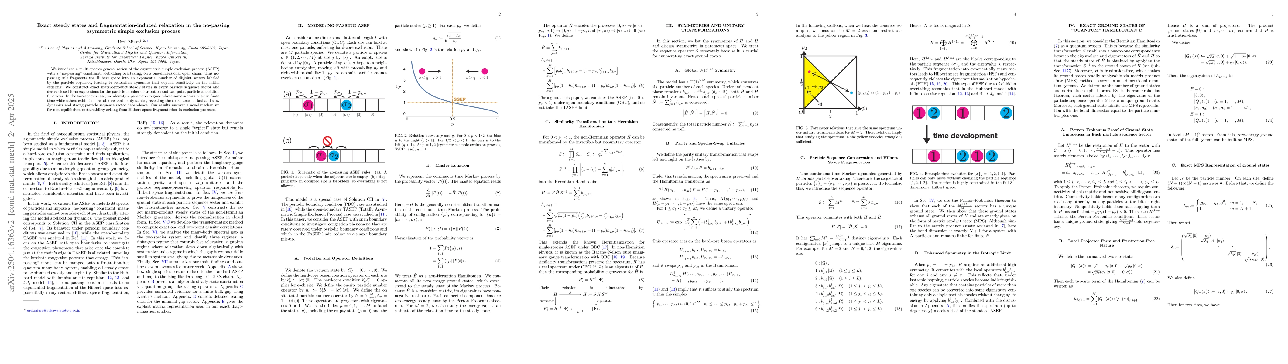 Thumbnail for Exact steady states and fragmentation-induced relaxation in the
  no-passing asymmetric simple exclusion process