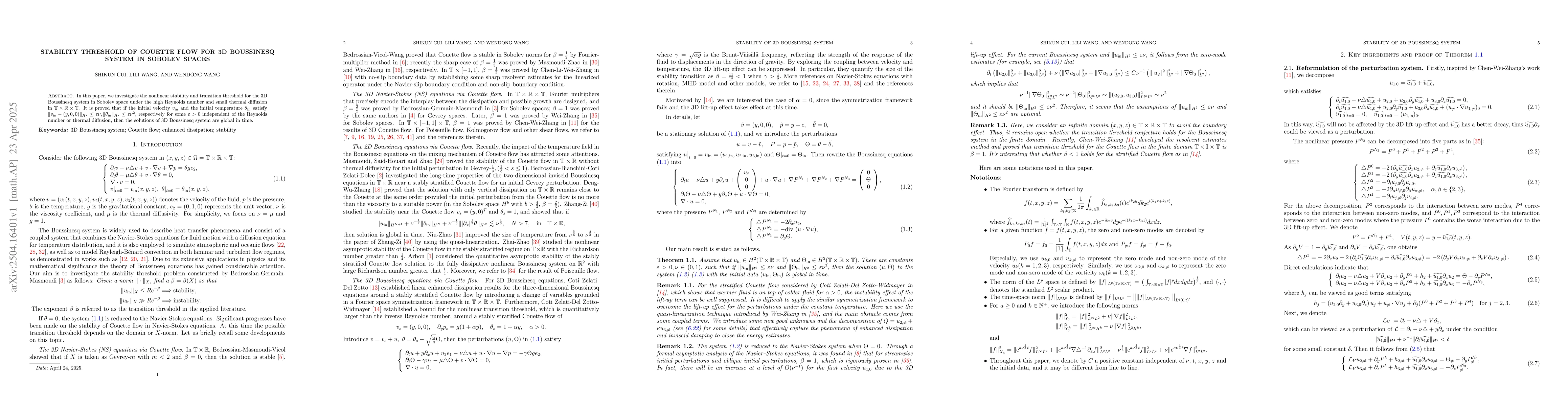 Thumbnail for Stability threshold of Couette flow for 3D Boussinesq system in Sobolev
  spaces
