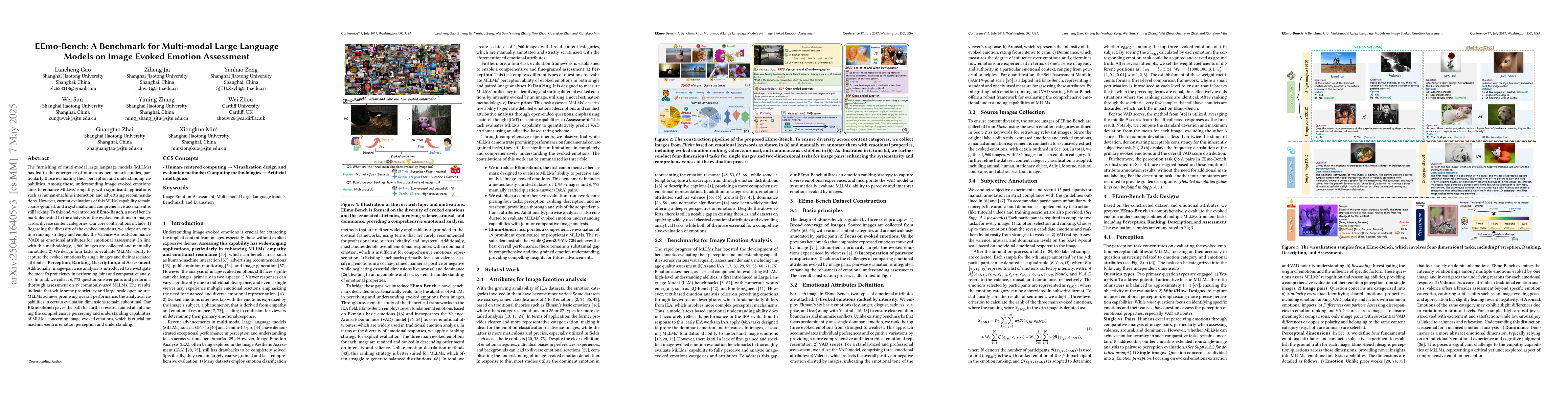 Thumbnail for EEmo-Bench: A Benchmark for Multi-modal Large Language Models on Image
  Evoked Emotion Assessment