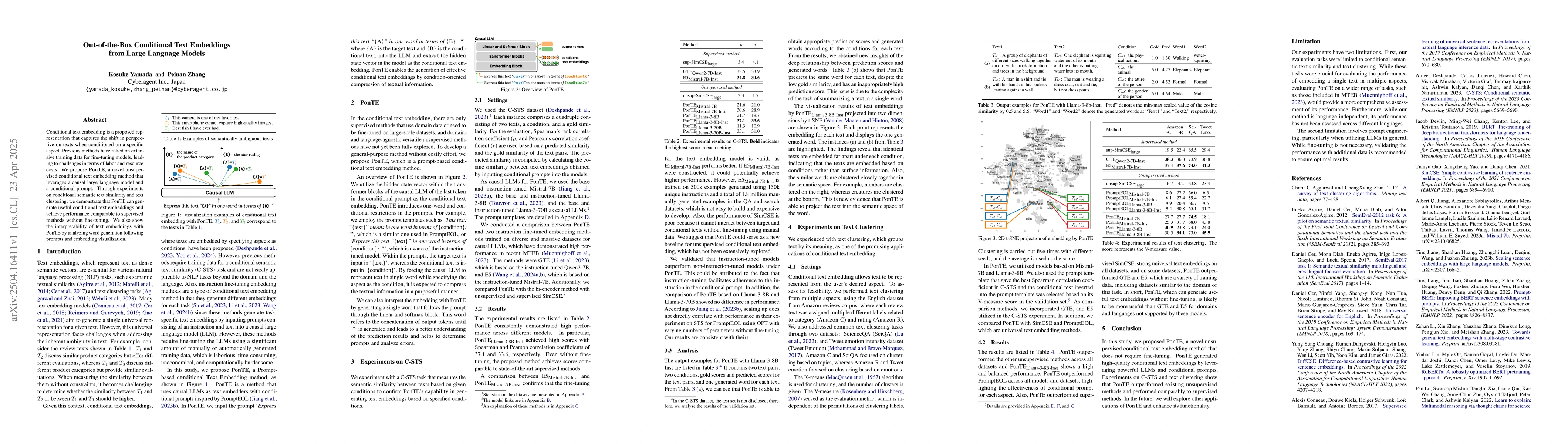 Thumbnail for Out-of-the-Box Conditional Text Embeddings from Large Language Models