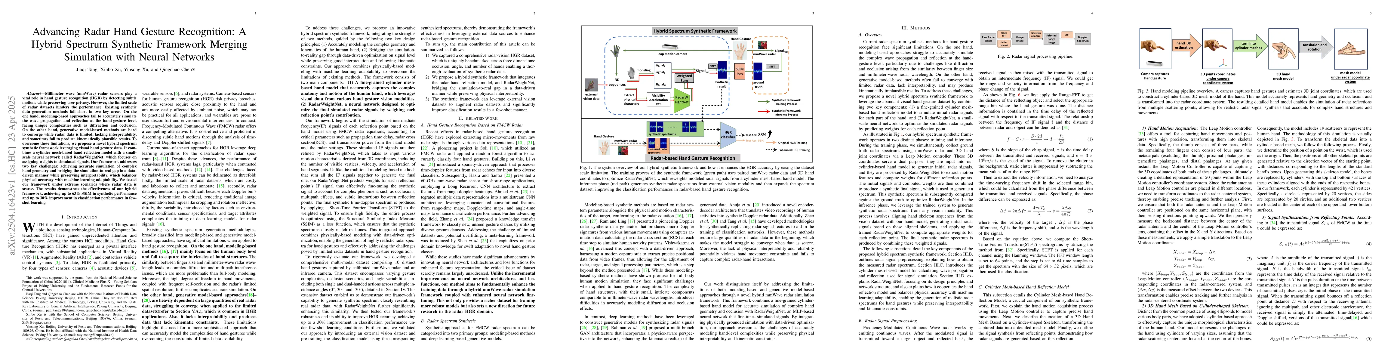 Thumbnail for Advancing Radar Hand Gesture Recognition: A Hybrid Spectrum Synthetic
  Framework Merging Simulation with Neural Networks