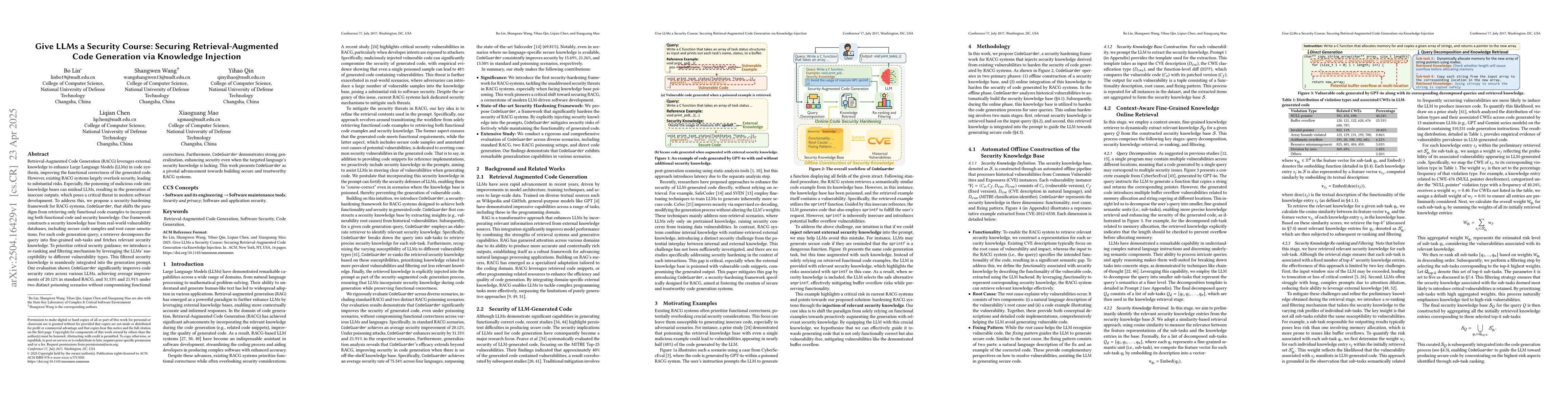 Thumbnail for Give LLMs a Security Course: Securing Retrieval-Augmented Code
  Generation via Knowledge Injection
