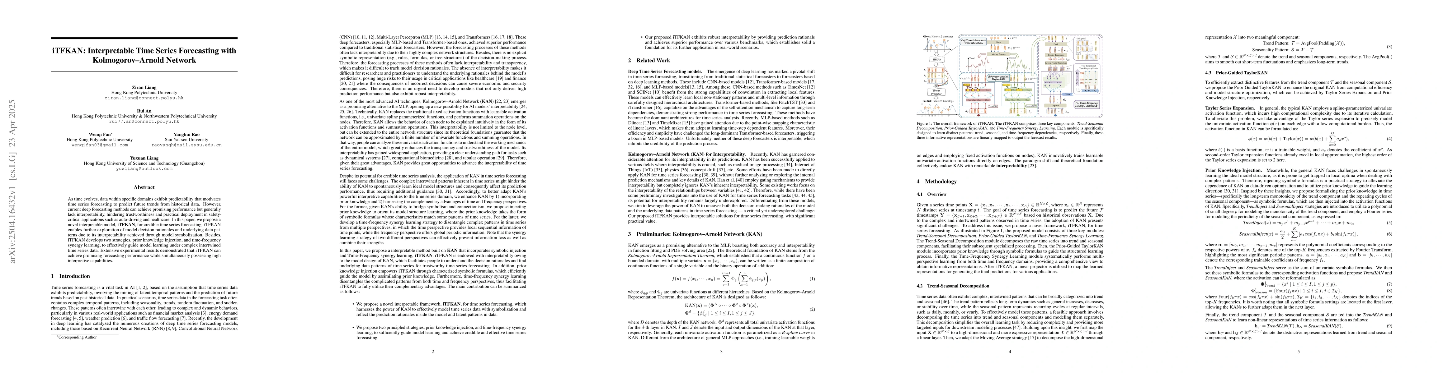Thumbnail for iTFKAN: Interpretable Time Series Forecasting with Kolmogorov-Arnold
  Network