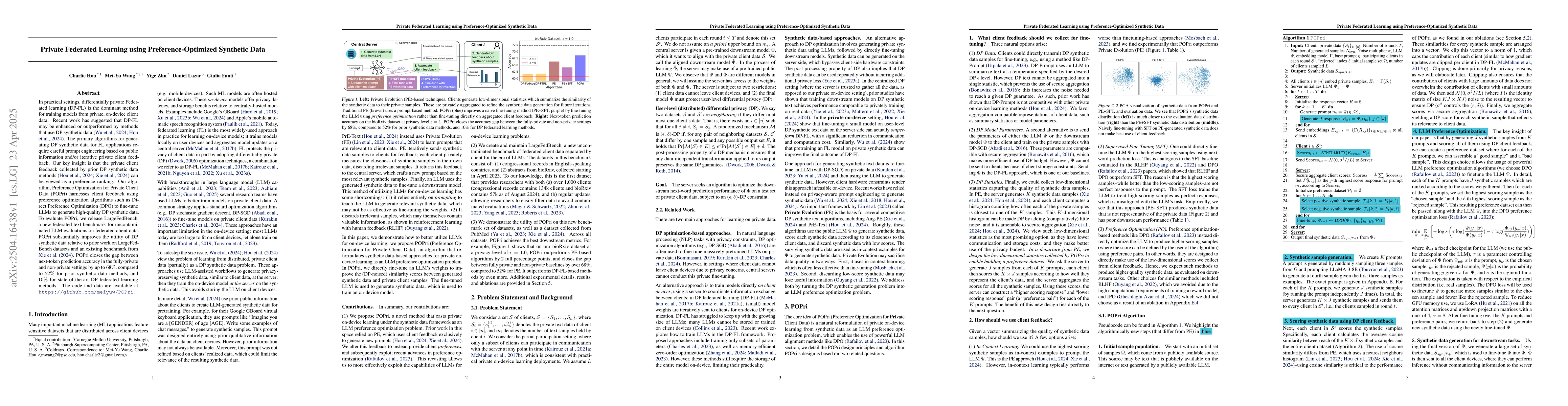 Thumbnail for Private Federated Learning using Preference-Optimized Synthetic Data