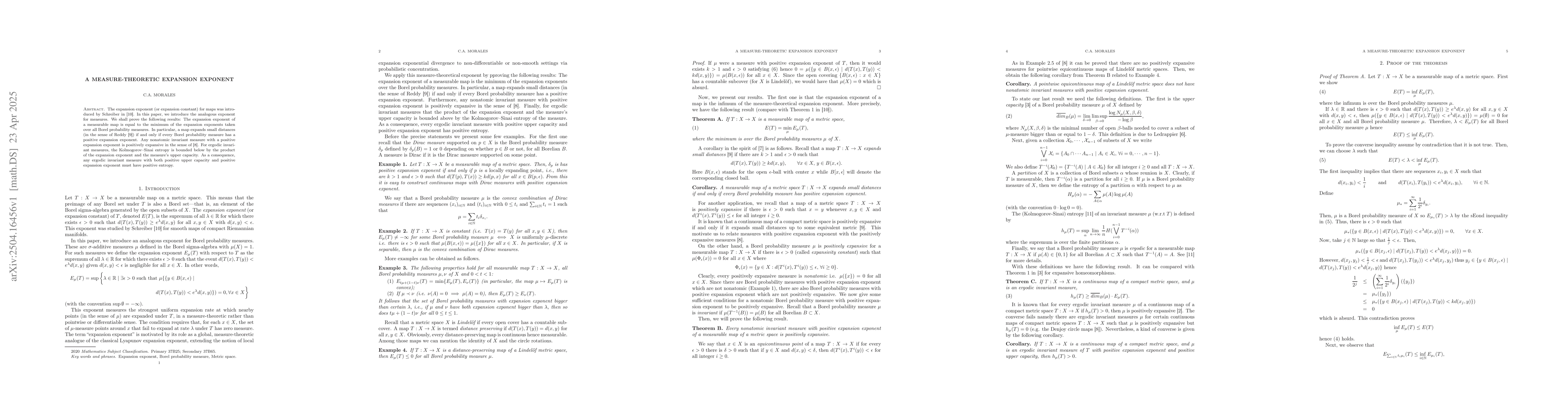 Thumbnail for A measure-theoretic expansion exponent