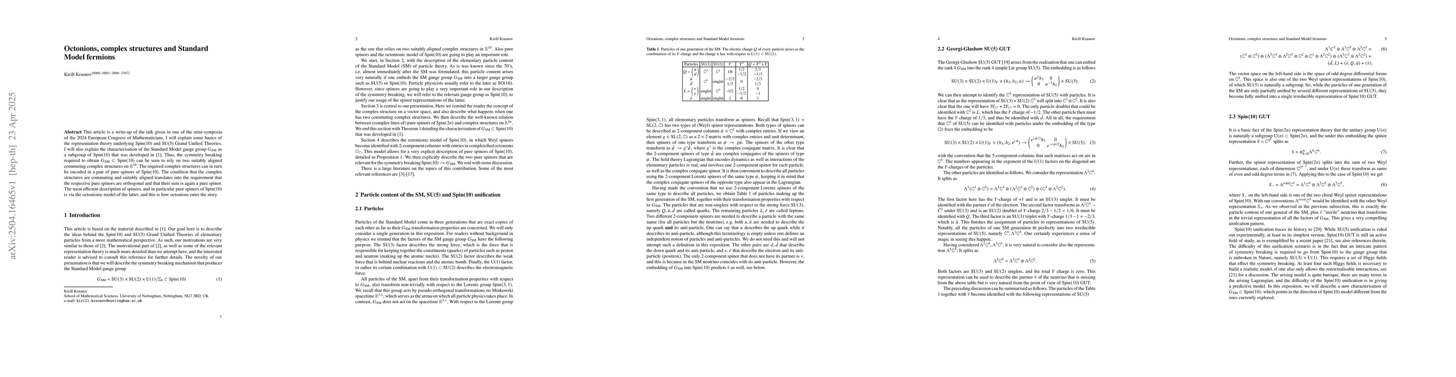 Thumbnail for Octonions, complex structures and Standard Model fermions