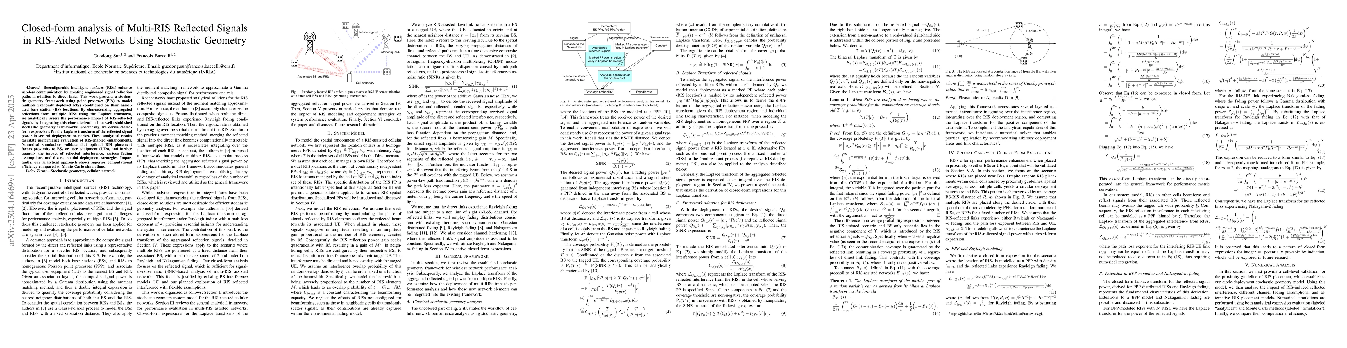 Thumbnail for Closed-form analysis of Multi-RIS Reflected Signals in RIS-Aided
  Networks Using Stochastic Geometry