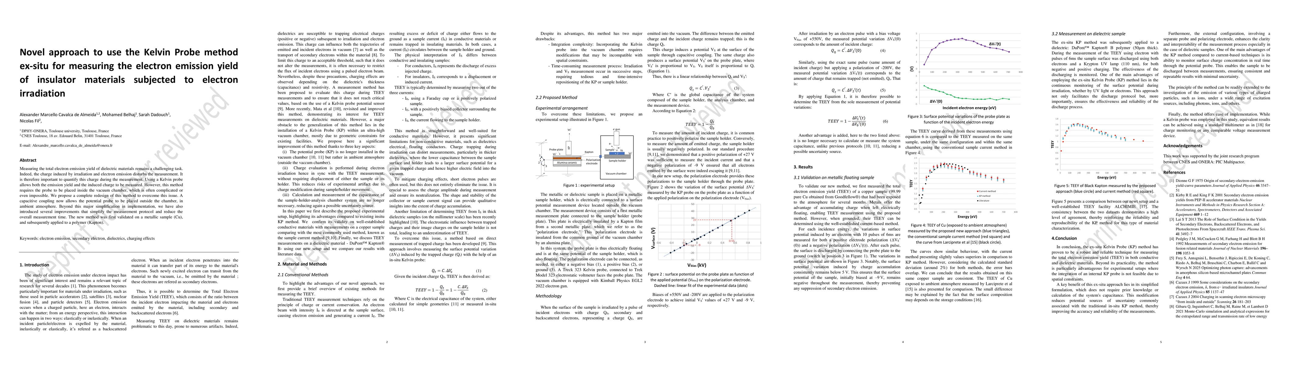Thumbnail for Novel approach to use the Kelvin Probe method ex-situ for measuring the
  electron emission yield of insulator materials subjected to electron
  irradiation