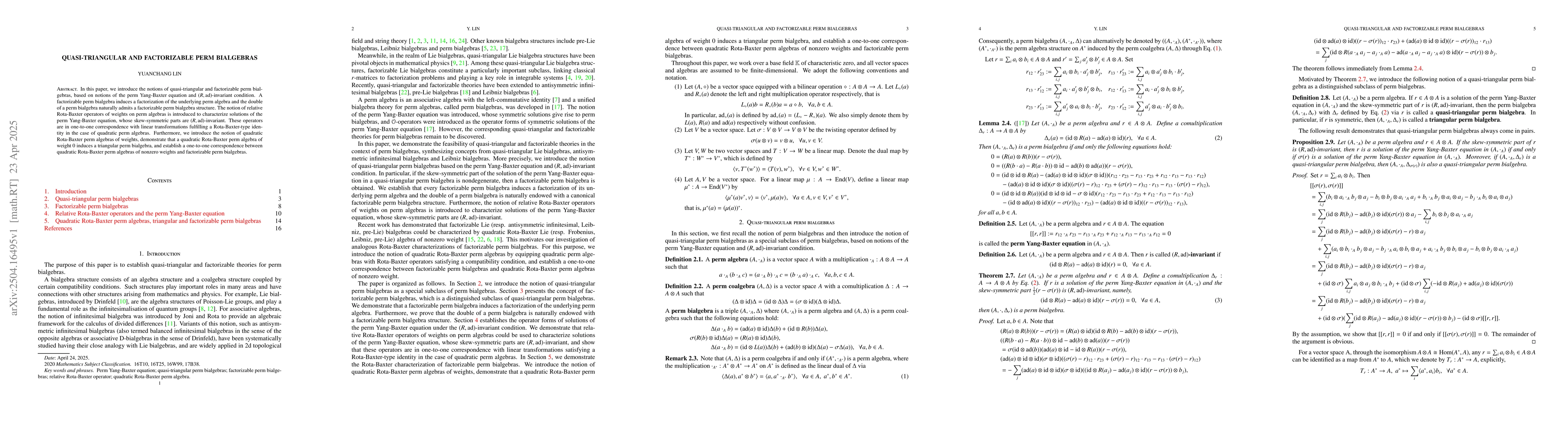 Thumbnail for Quasi-triangular and factorizable perm bialgebras