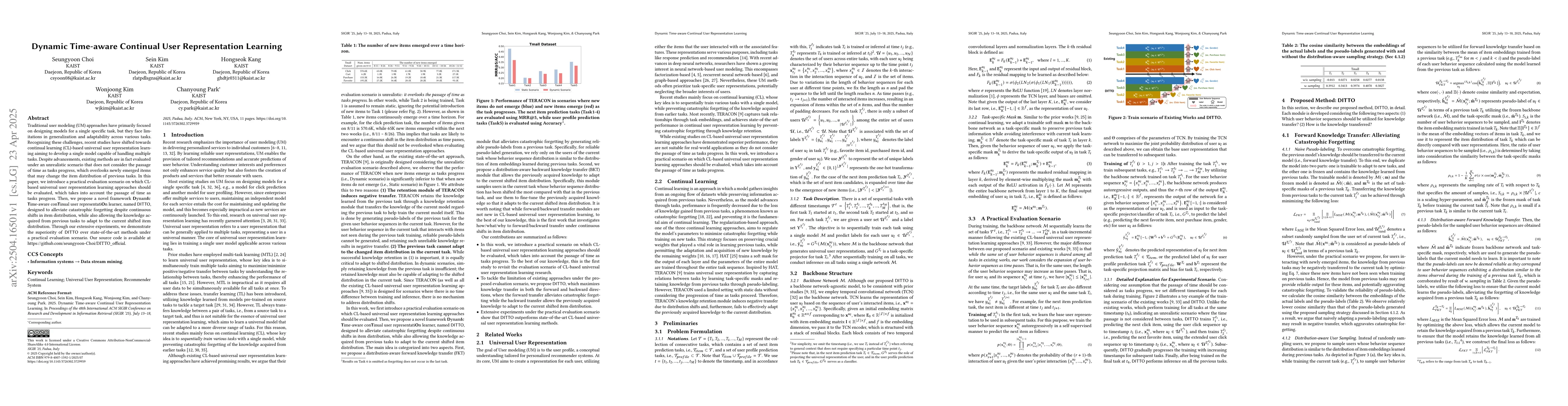 Thumbnail for Dynamic Time-aware Continual User Representation Learning