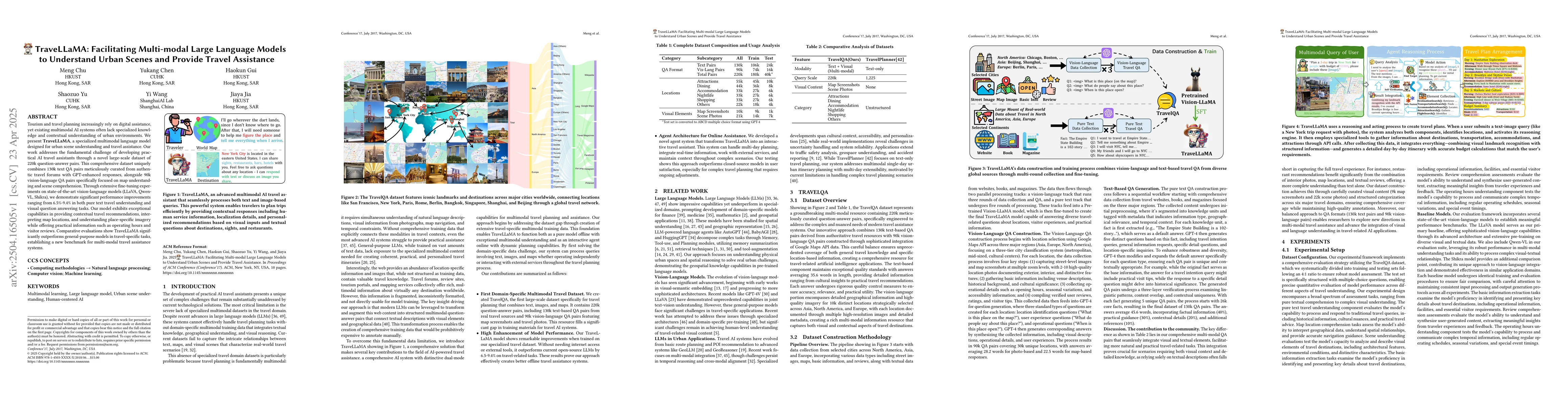 Thumbnail for TraveLLaMA: Facilitating Multi-modal Large Language Models to Understand
  Urban Scenes and Provide Travel Assistance