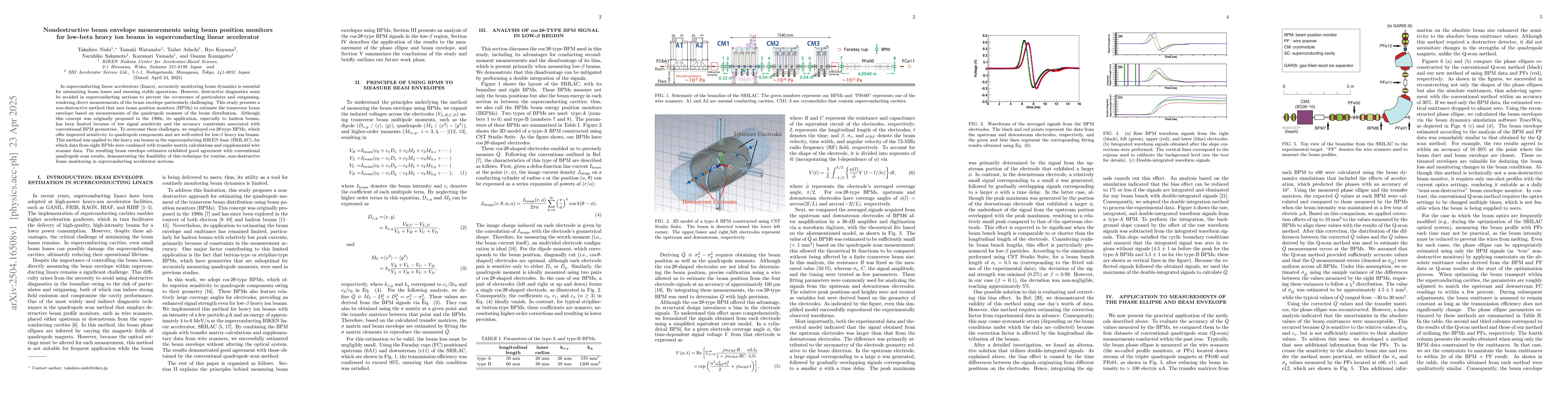 Thumbnail for Nondestructive beam envelope measurements using beam position monitors
  for low-beta heavy ion beams in superconducting linear accelerator