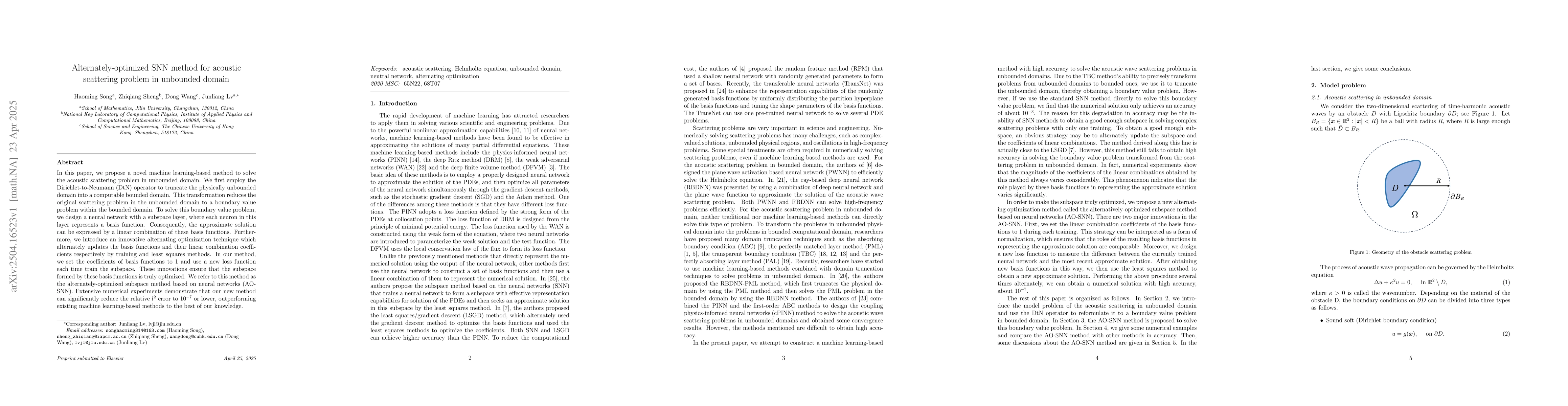 Thumbnail for Alternately-optimized SNN method for acoustic scattering problem in
  unbounded domain