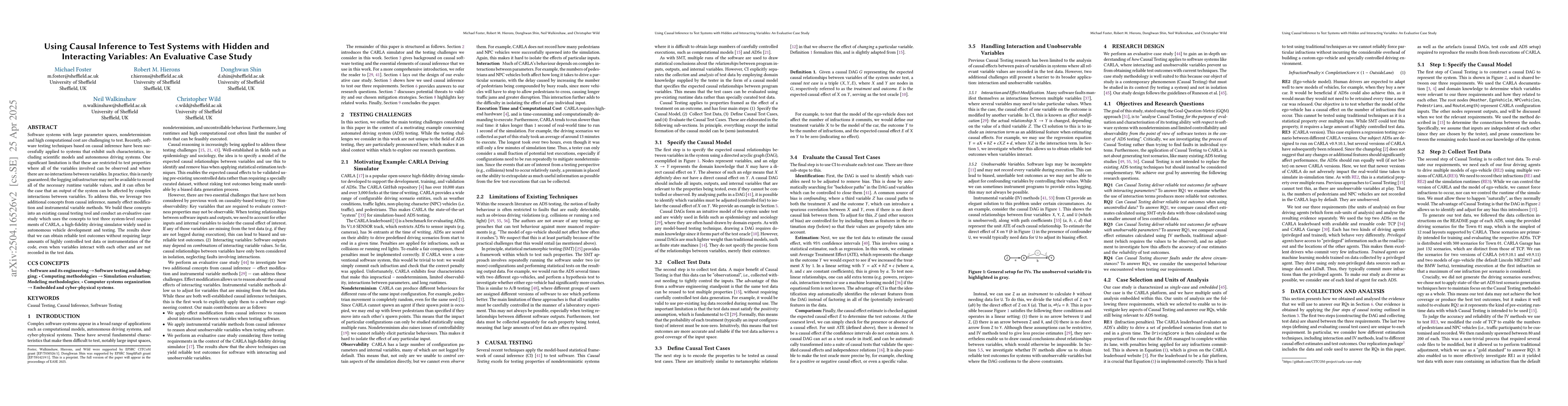 Thumbnail for Using Causal Inference to Test Systems with Hidden and Interacting
  Variables: An Evaluative Case Study