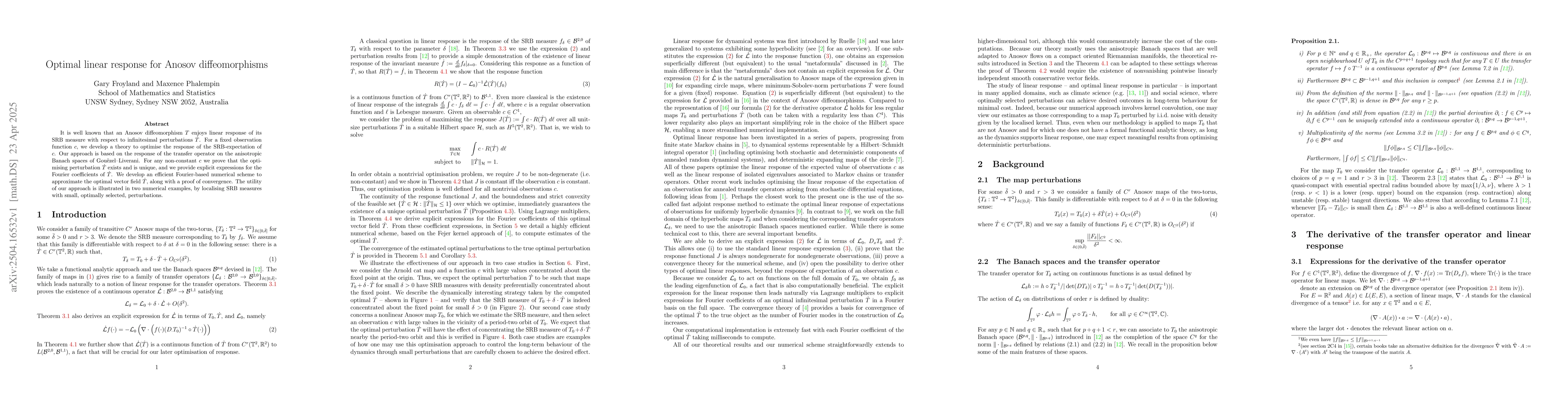 Thumbnail for Optimal linear response for Anosov diffeomorphisms